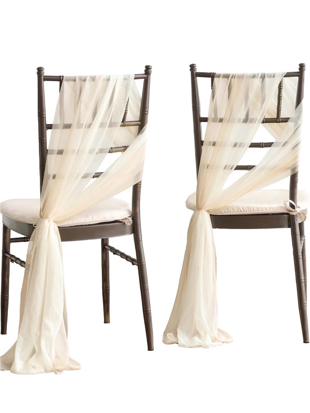 Wedding event White and beige chair decor sashes- never used